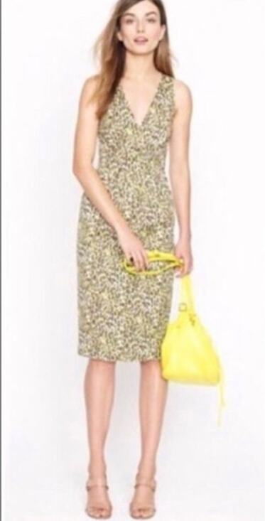 J. Crew Dresses & Skirts - J. Crew Textured Leopard Print V Neck Sleeveless Dress Size XS Brown Cream